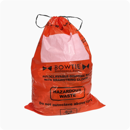 BowTie Bolsas para residuos biológicos, con cordón e indicador, 100 pzas