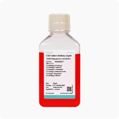 DMEM Alta Glucosa con HEPES 500 mL | Medio para cultivo celular