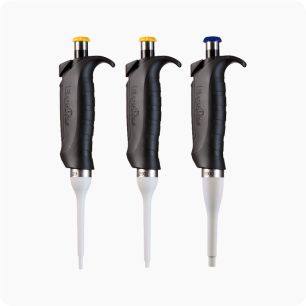 Set de 3 pipetas monocanal ErgoOne de volumen ajustable (20, 200 y 1000 µL) | Ergonomía y precisión